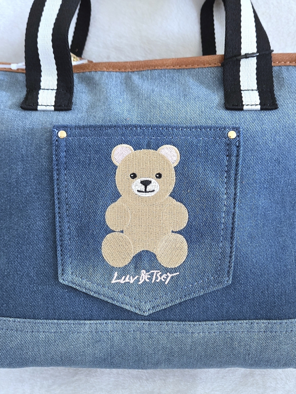 Luv Betsey💋 By Betsey Johnson Denim Teddy Bear🧸 Bag👜 - NWT - Picture 3 of 16